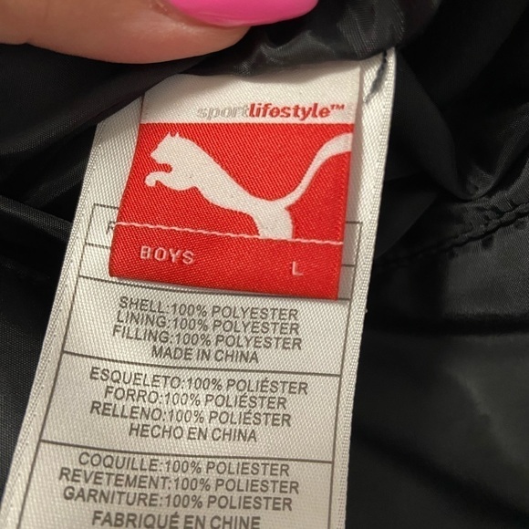 Puma boys large puffer vest reversible w gray/black - Picture 3 of 6